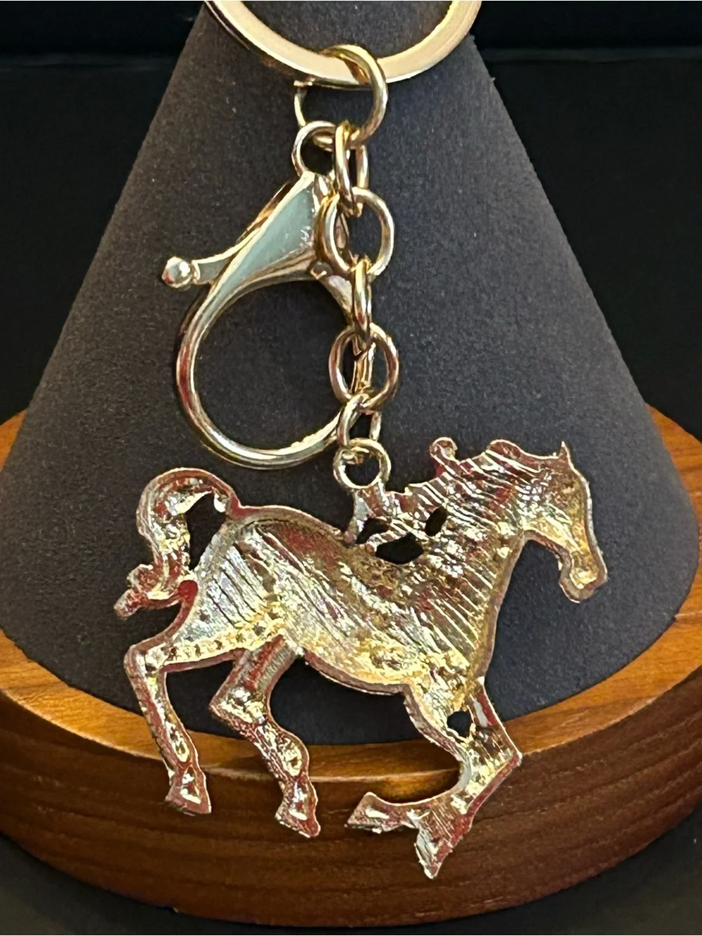 Gold or Silver Hardware w/Colorful Crystal Trotting Horse 🐎 Bag Charm Keychain